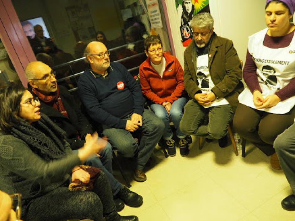 Une délégation du PCF a porté son soutien aux 15 grévistes de la faim kurdes (depuis le 17 décembre)