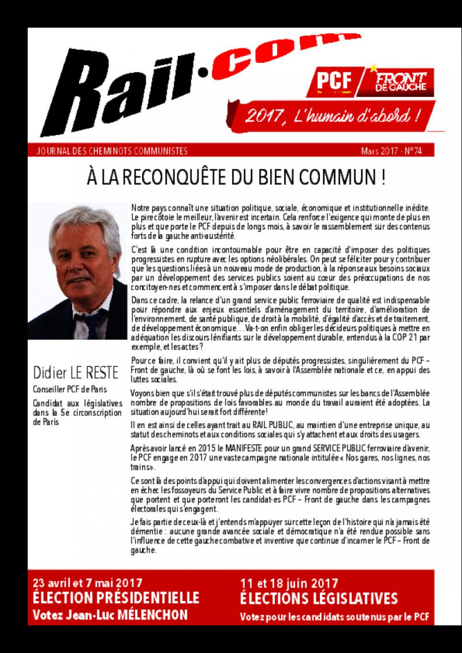 Railcom - Le journal des cheminots communistes