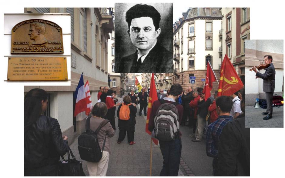 Commémoration de l'assassinat de Georges Wodli Rue Séllenick à Strasbourg